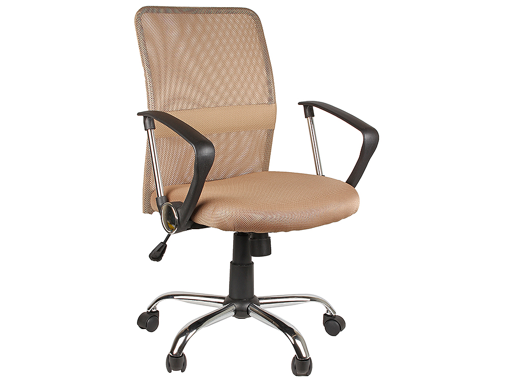 Кресло офисное НLC-8078F-5 бежевый,сетчатый акрил, 120 кг, крестовина хром,подлокотники пластик